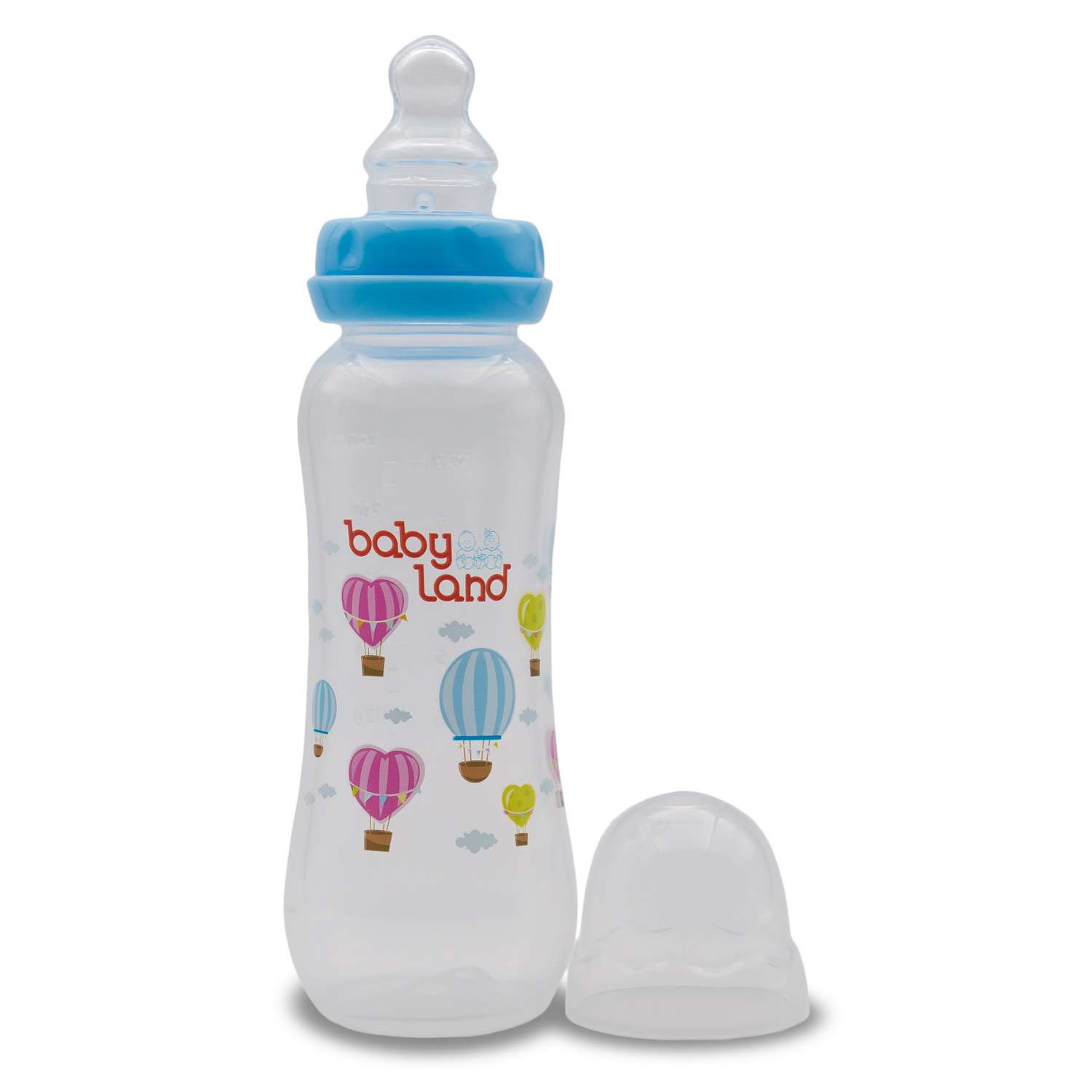 Бутылочка Baby Land 240мл с силиконовой анатомической соской Air System голубой - фото 1