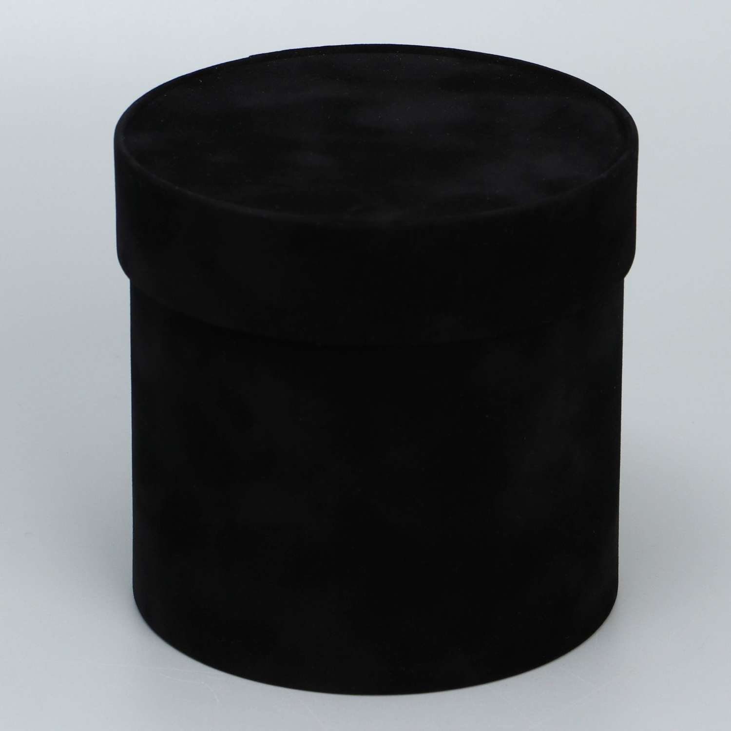 Коробка Дарите Счастье шляпная бархатная «Черная» 12 х 12 см - фото 1