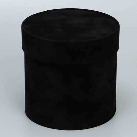 Коробка Дарите Счастье шляпная бархатная «Черная» 12 х 12 см