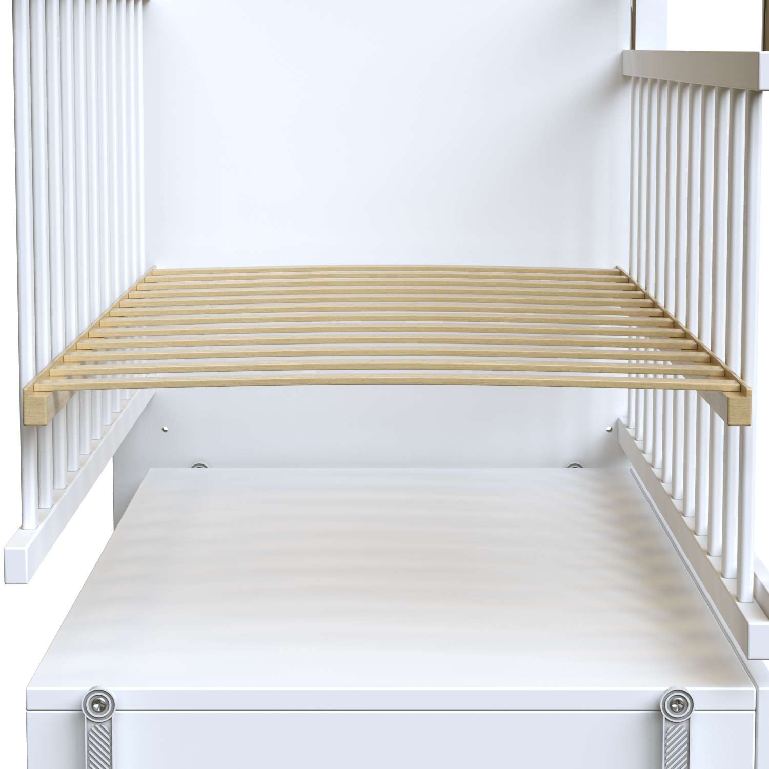 Детская кроватка ВДК прямоугольная, продольный маятник (белый) - фото 3