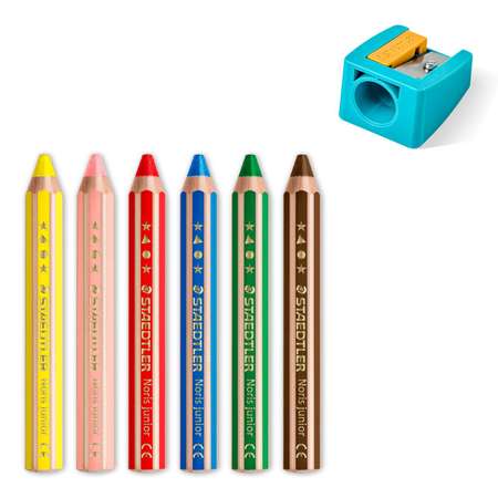 Карандаши цветные STAEDTLER Noris Junior супертолстые 6 цветов с точилкой