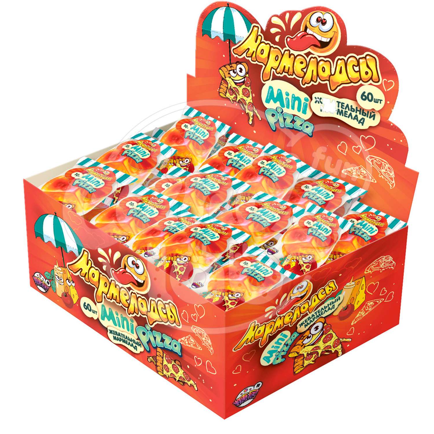 Мармелад жевательный Fun Candy Lab Мармеладсы mini PIZZA фруктовый микс 60 шт по 10 гр - фото 1