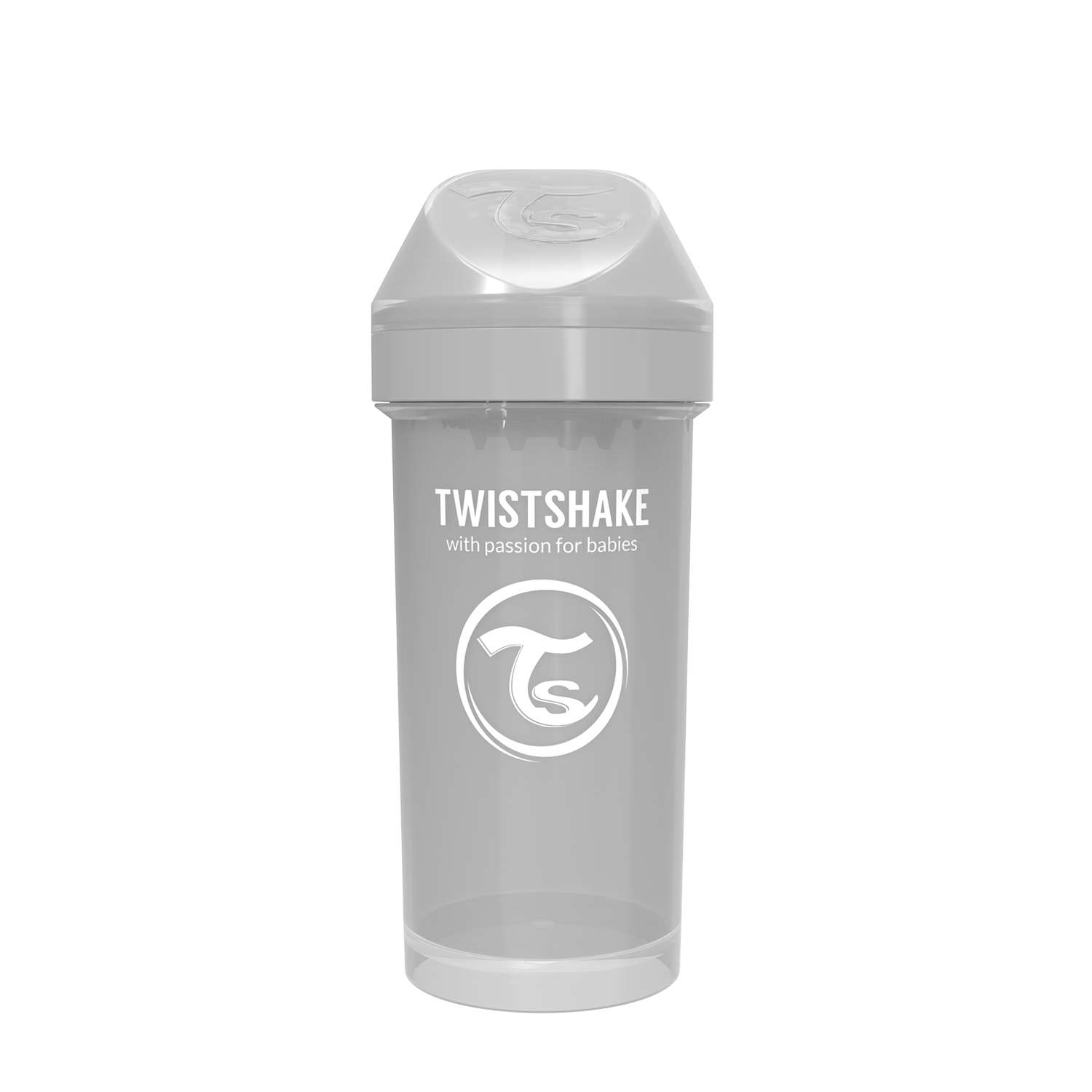 Поильник-непроливайка Twistshake Пастельный серый 360 мл 12 мес+ - фото 2