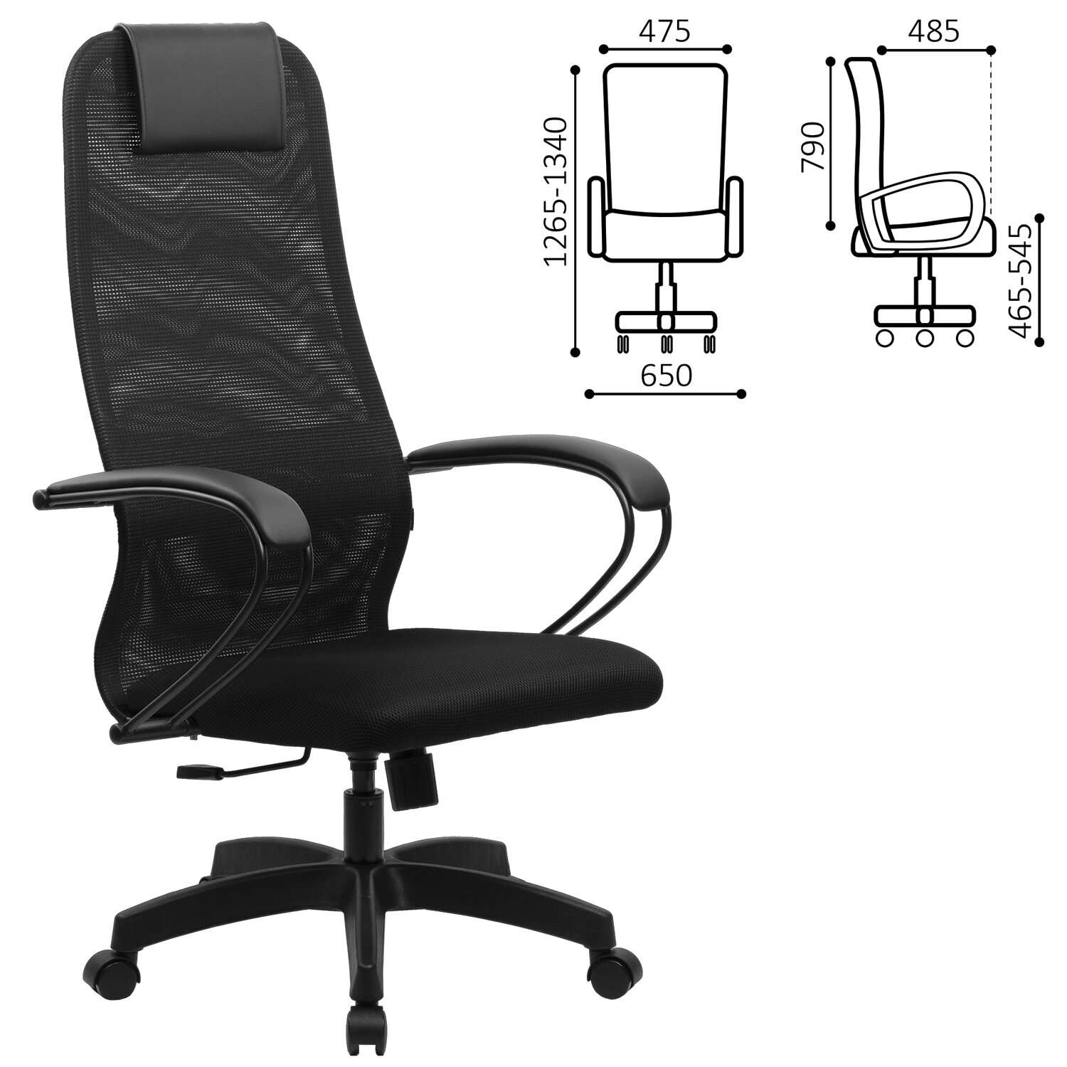 Кресло компьютерное Brabix игровое офисное на колесиках тканевое черное - фото 2