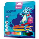 Карандаши SCHOOLFORMAT Smart dino 24 цвета шестигранные