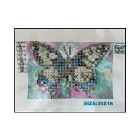 Алмазная мозаика Seichi Бабочка 15х20 см