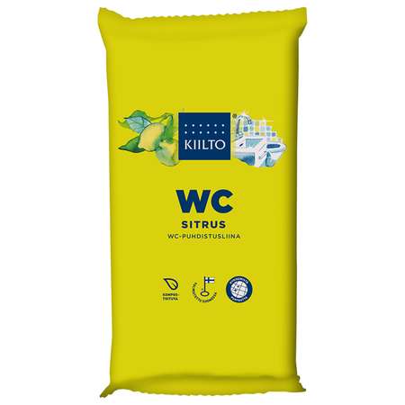 Чистящие салфетки Kiilto для санузлов с ароматом цитруса 18*28 см 36 шт