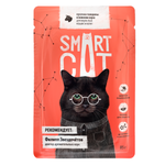 Корм для кошек и котят Smart Cat 85г кусочки говядины в нежном соусе