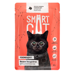 Влажный корм для кошек Smart cat 0.085 кг говядина (для домашних, полнорационный)