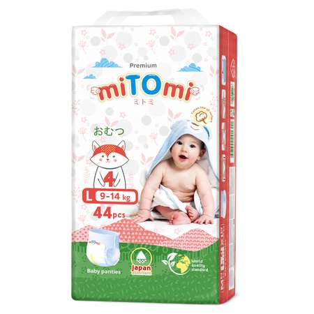 Подгузники-трусики miTOmi Premium L 9-14 кг 44 шт