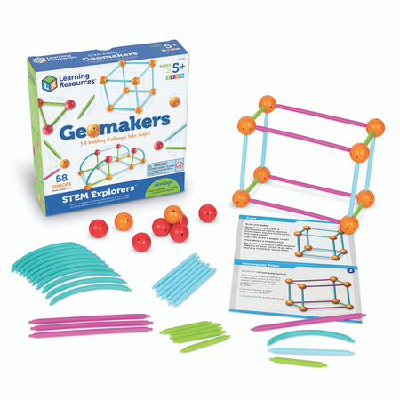 Развивающая игрушка Learning Resources «‎Погружение в геометрию. СТЕМ. С карточками». 58 элементов