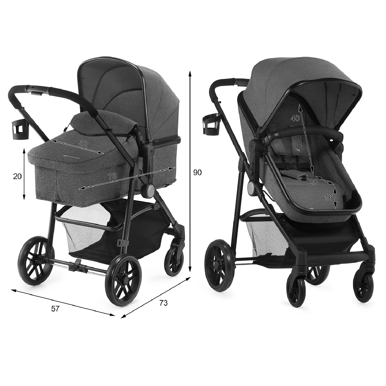 Коляска 2в1 Kinderkraft Juli Grey - фото 8