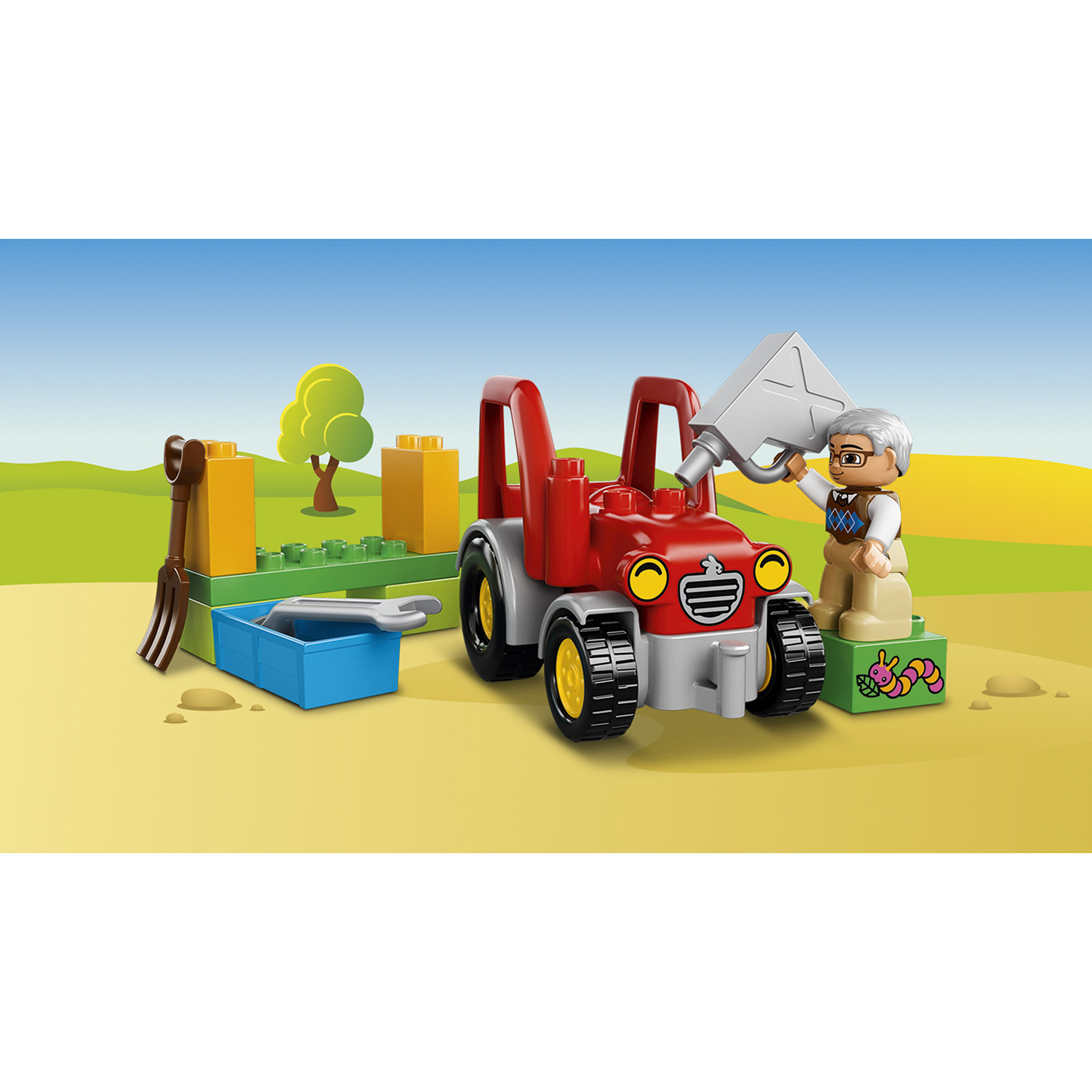 Конструктор LEGO DUPLO Сельскохозяйственный трактор блочный - фото 7