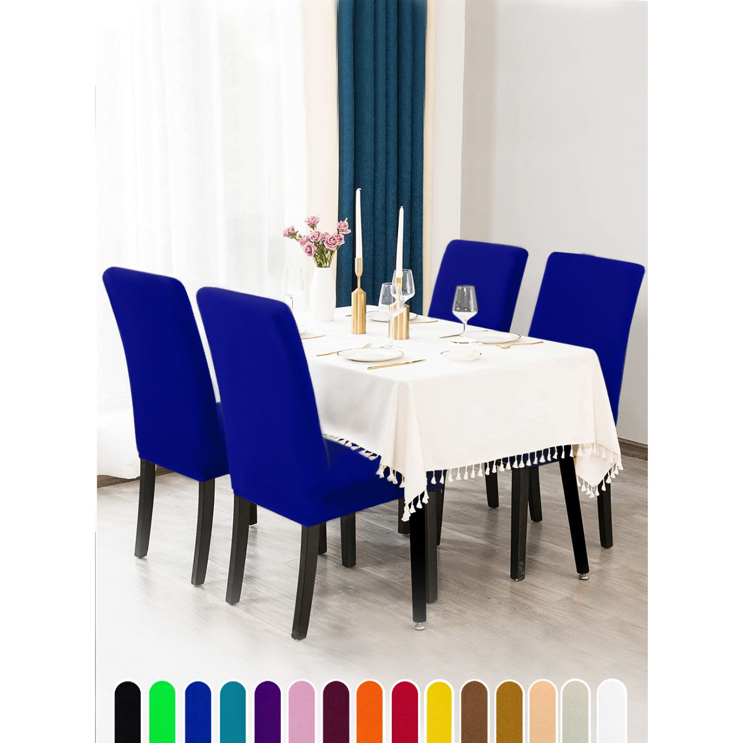 Чехол на стул LuxAlto Коллекция Jersey синий - фото 4