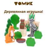 Конструктор детский деревянный Томик сказка лиса и журавль 14 деталей 4534-10