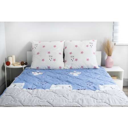 Комплект постельного белья SELENA КЭТ 1.5 спальный поплин наволочки 70х70 см с одеялом