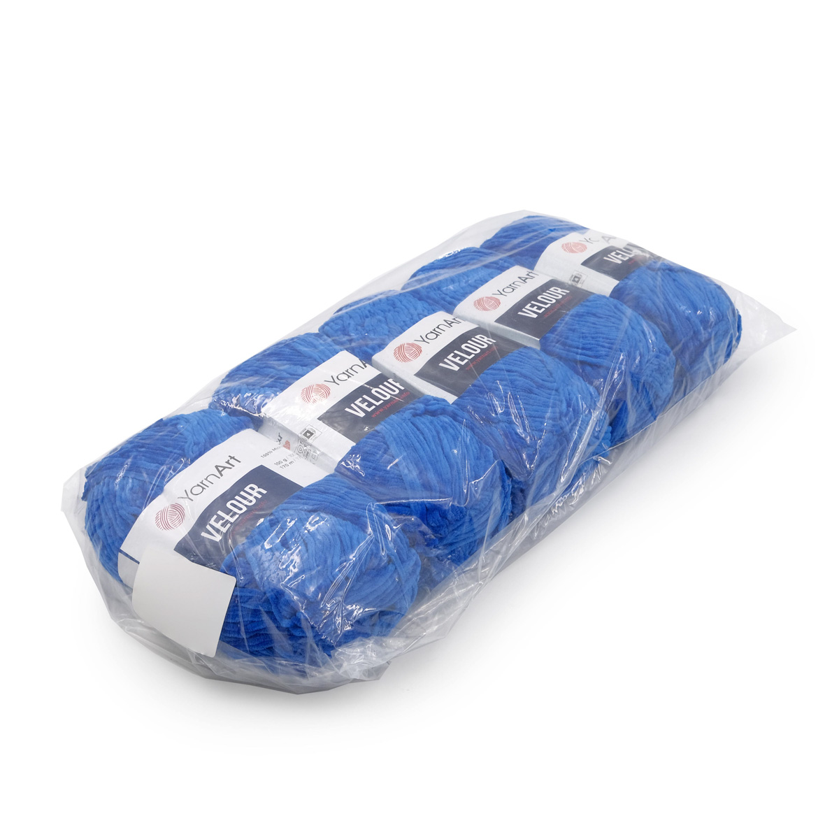 Пряжа для вязания YarnArt Velour 100 г 170 м микрополиэстер мягкая велюровая 5 мотков 857 синий - фото 8
