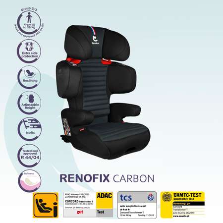 Автокресло Renolux Renofix carbon 2/3 Черный