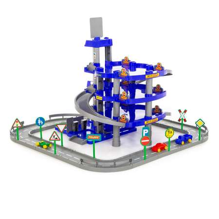 Набор игровой Wader паркинг 4-уровневый с автомобилями Синий 44716_PLS