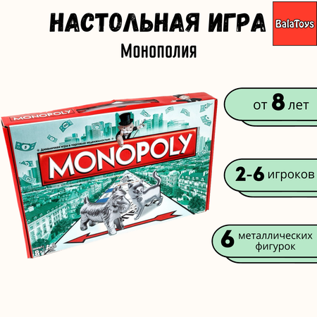 Монополия настольная игра BalaToys с металлическими фигурками