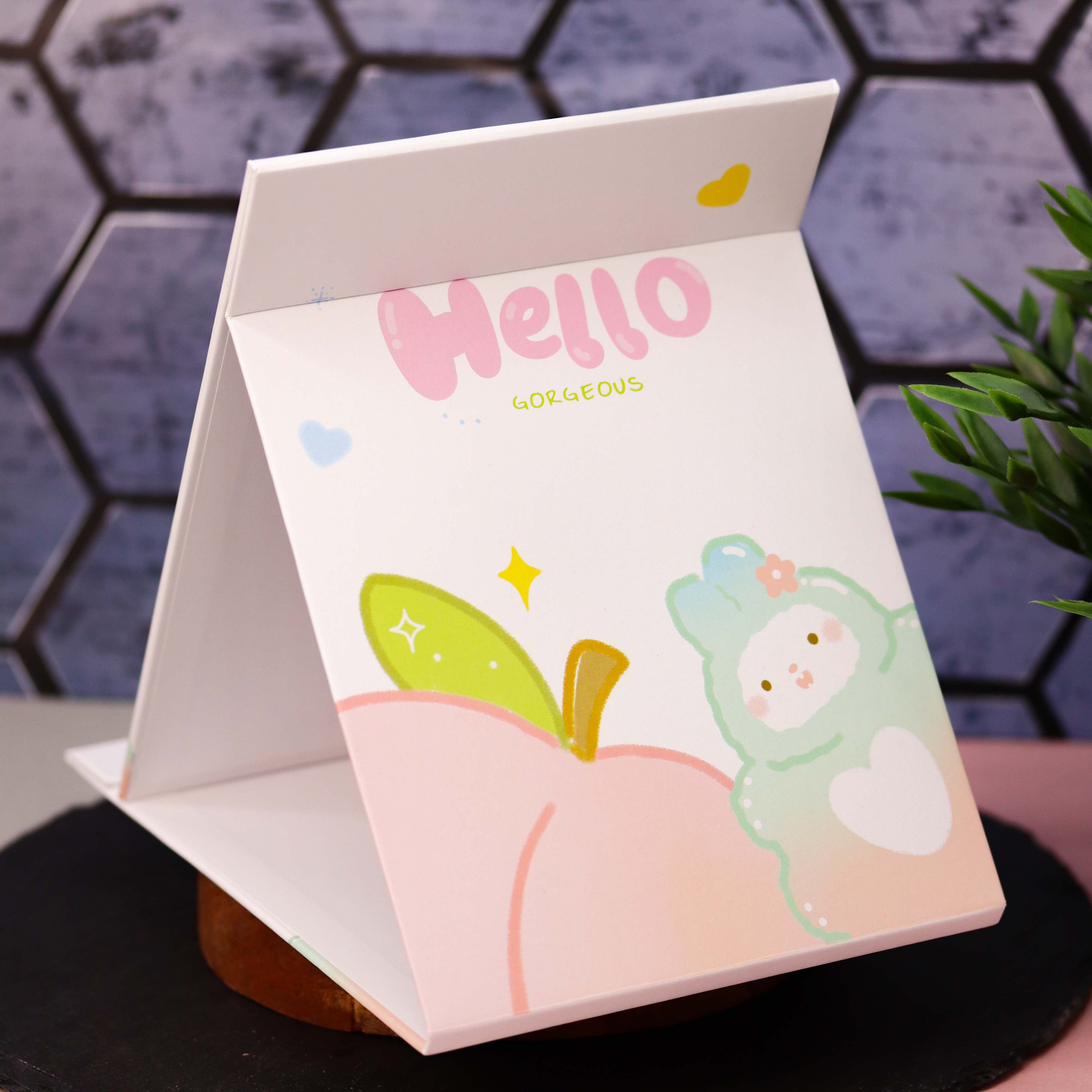 Зеркало настольное для макияжа iLikeGift Hello bunny pink - фото 2