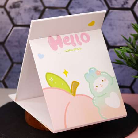 Зеркало настольное для макияжа iLikeGift Hello bunny pink