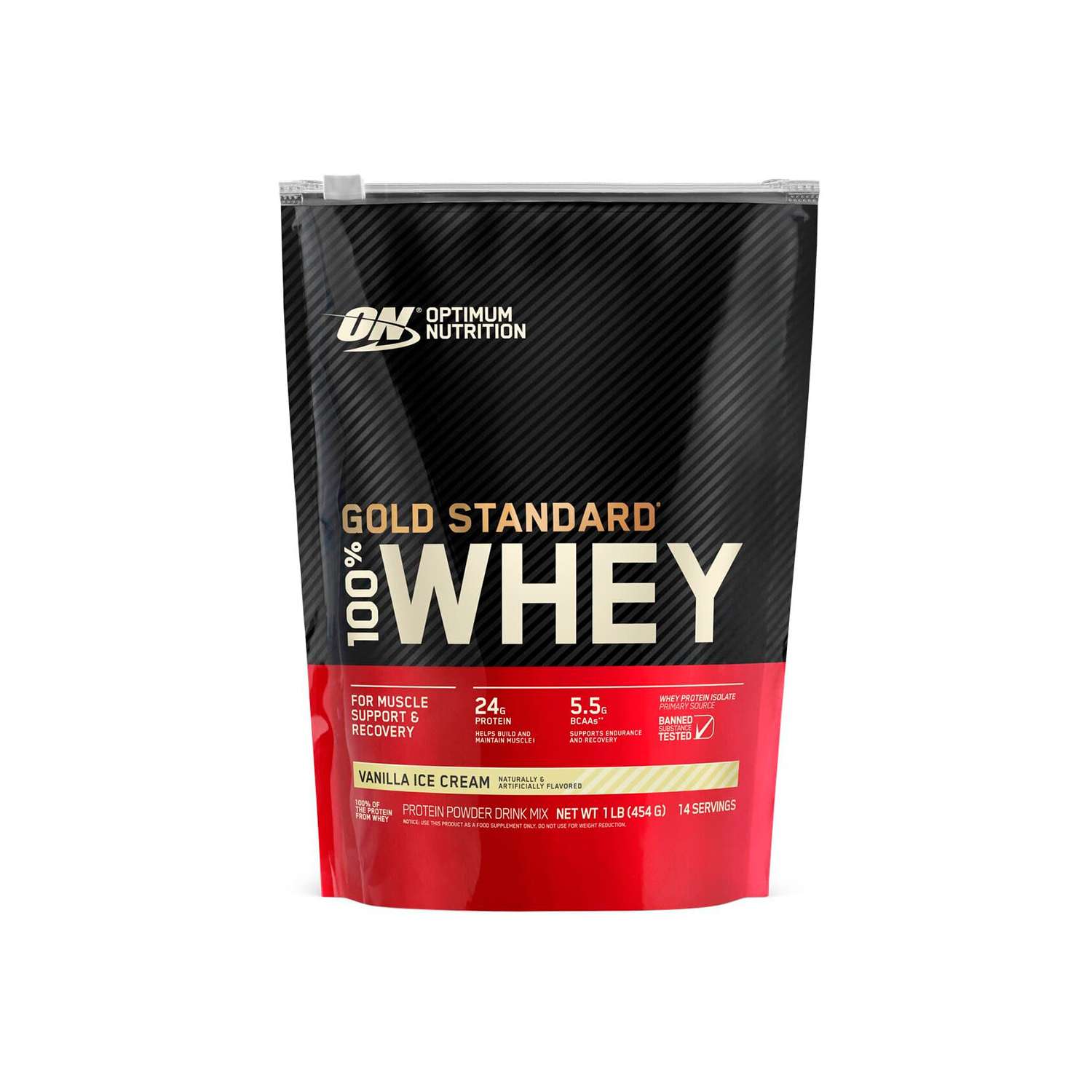 Протеин Optimum Nutrition Gold Standard 100% Whey 454 гр со вкусом Ванильное мороженное - фото 1