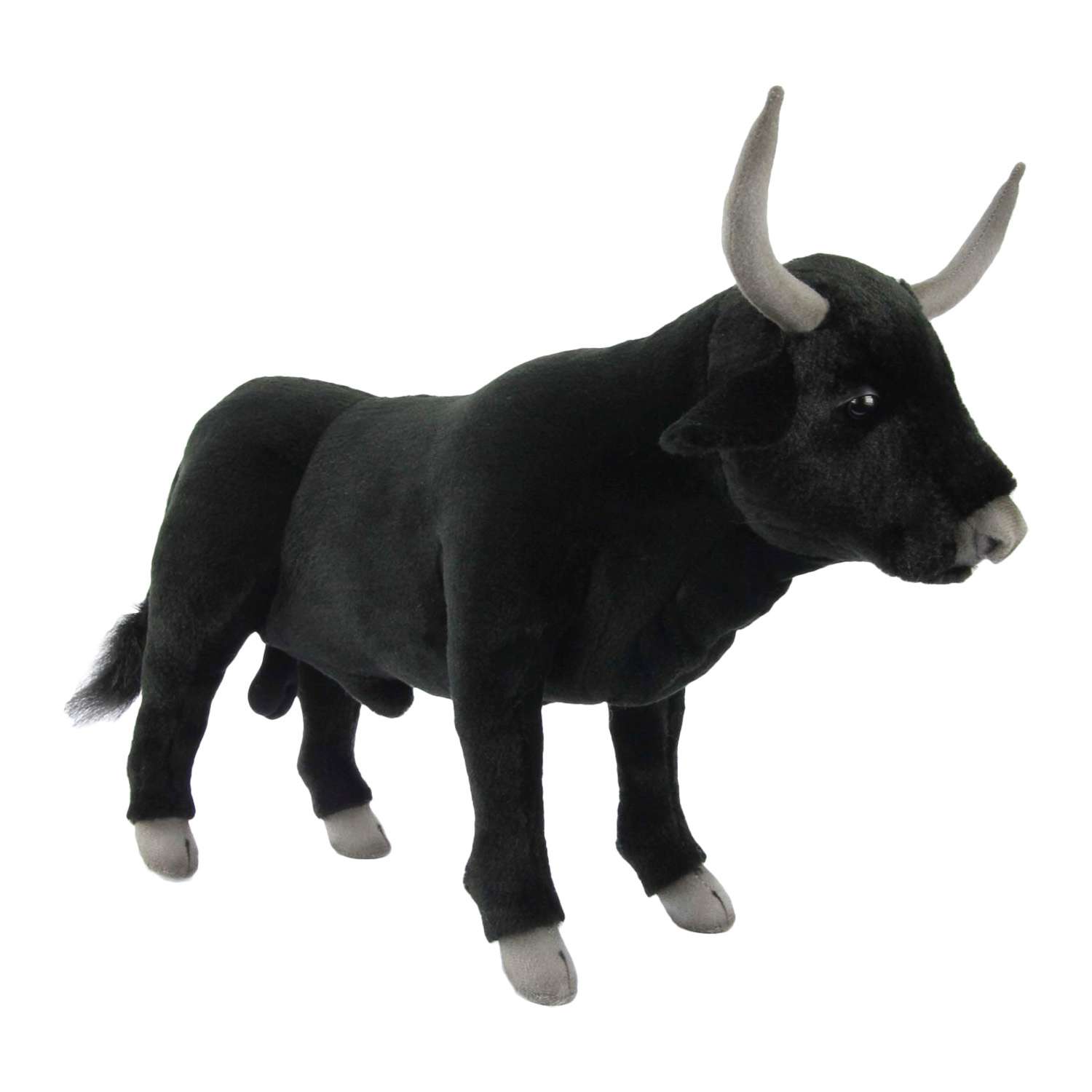 Реалистичная мягкая игрушка Hansa Бык испанский черный 40 см - фото 1