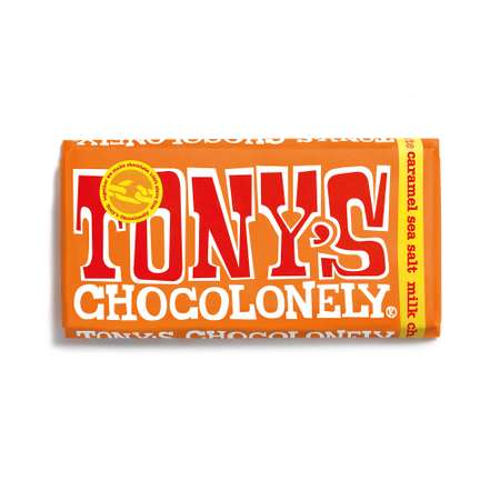 Шоколад Tony's Chocolonely Бельгийский молочный с кусочками карамели и морской солью 180 гр