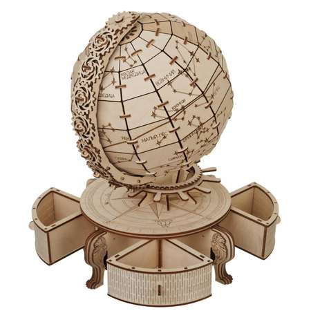 Сборная модель деревянная TADIWOOD Глобус звездного неба 30 см. 346 деталей