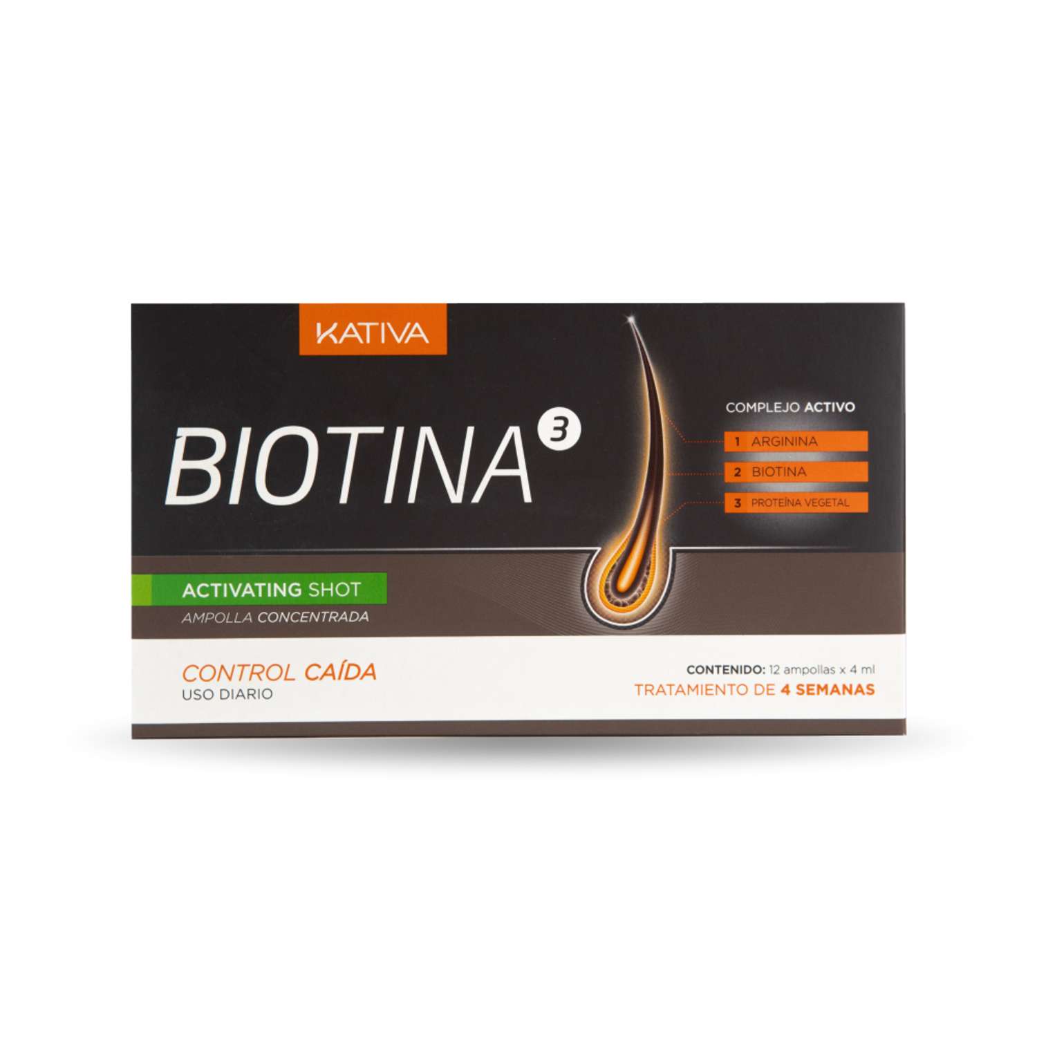 Концентрат Kativa против выпадения волос в ампулах Biotina 12 шт по 4 мл - фото 1