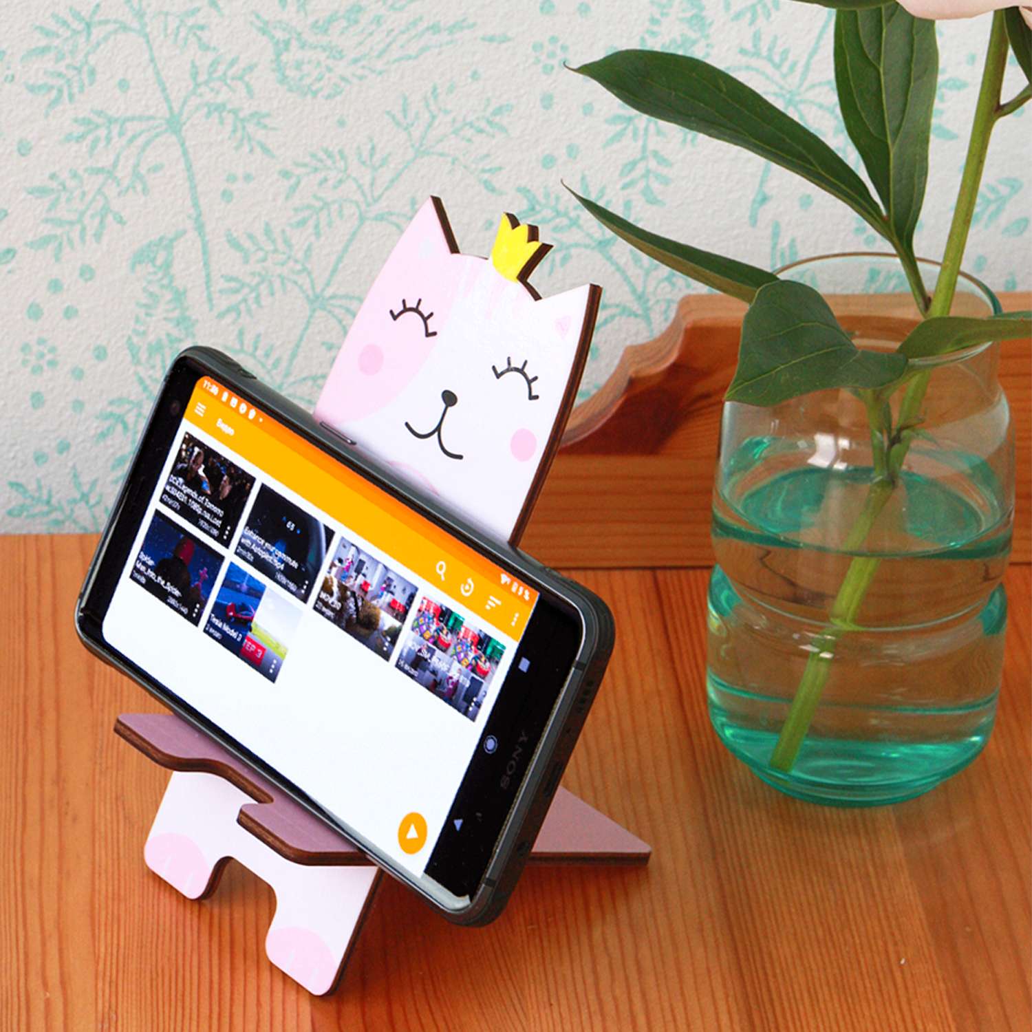 Сборная модель Символик Подставка для телефона розовая Котики правят миром - фото 2