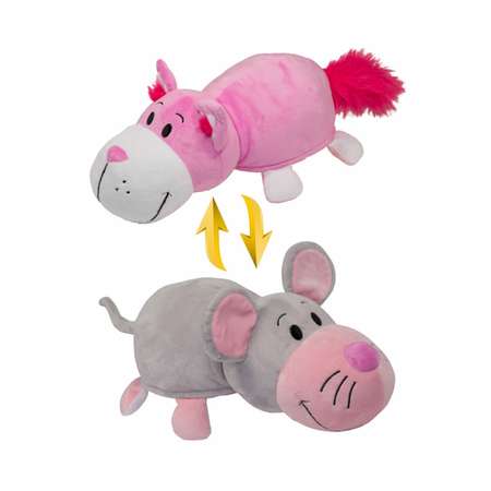 Мягкая игрушка Вывернушка 2 в 1 Розовый кот Мышь