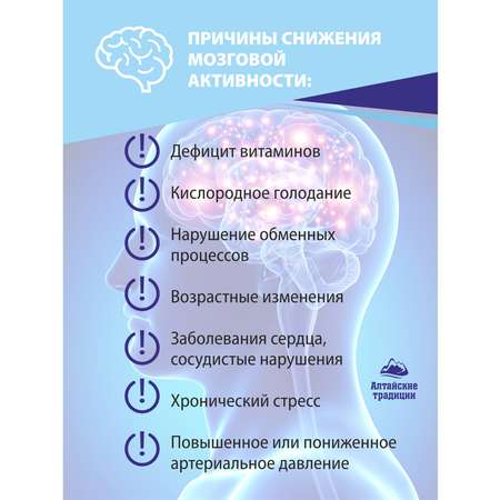 Концентрат пищевой Алтайские традиции Мозговая активность 60 капсул