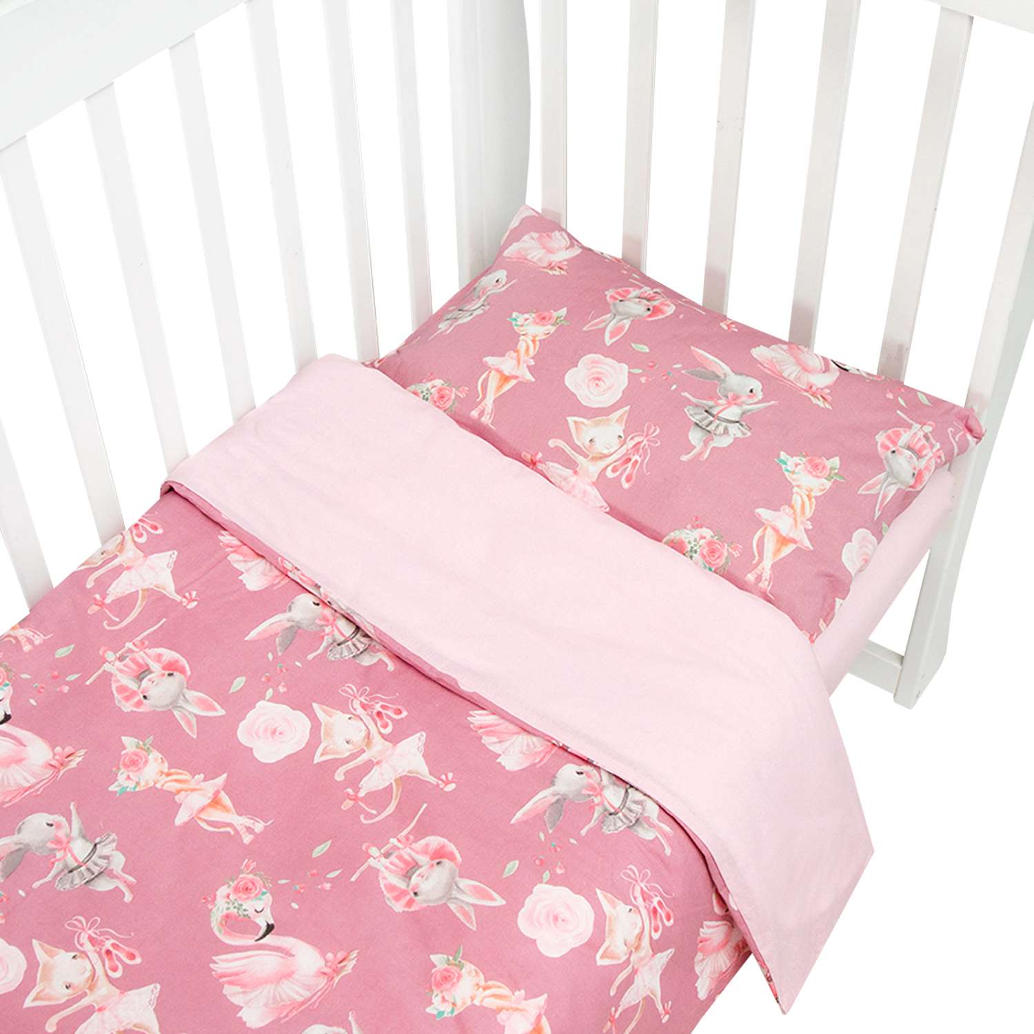 Комплект постельного белья Amarobaby Baby Boom Нежный Танец 3предмета Розовый - фото 3