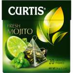 Чай зеленый Curtis Fresh Mojito 20 пирамидок с ароматом мохито мятой цедрой цитрусовых лемонграссом
