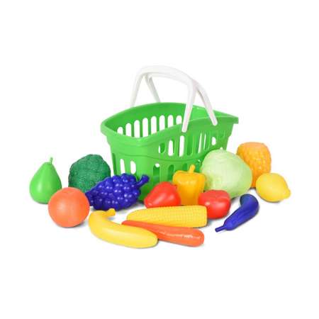 Игровой набор Leader Корзина с продуктами 15 предметов зеленый