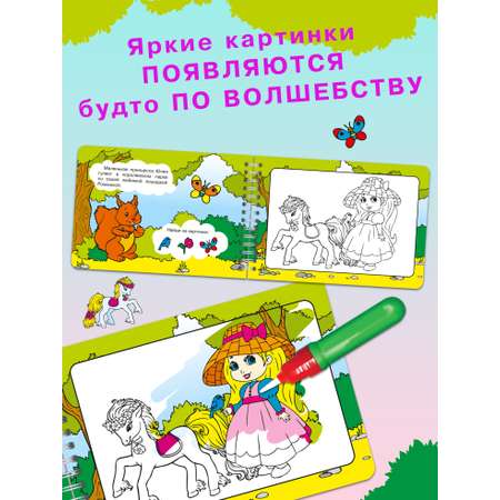 Книга Омега-Пресс Многоразовая раскраска. Рисуем водой. Волшебная книжка-раскраска Принцессы