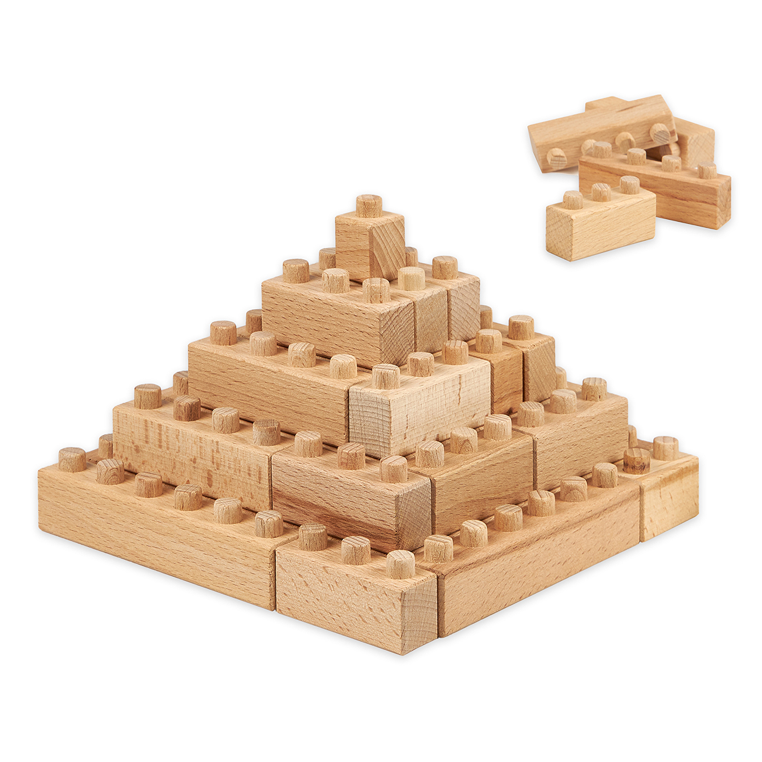 Деревянный конструктор WOOD BLOCKS Набор деревянных кубиков 55 элементов - фото 5