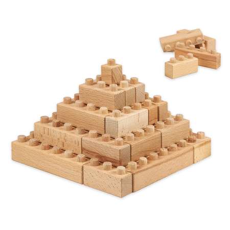 Деревянный конструктор WOOD BLOCKS Набор деревянных кубиков 55 элементов