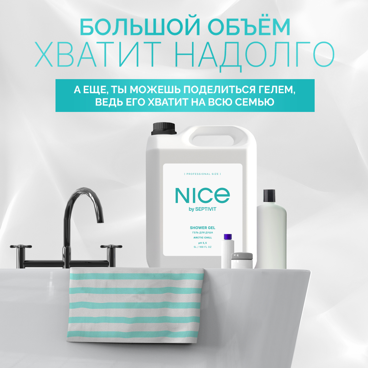 Гель для душа NICE by Septivit Arctic chill 5л - фото 4