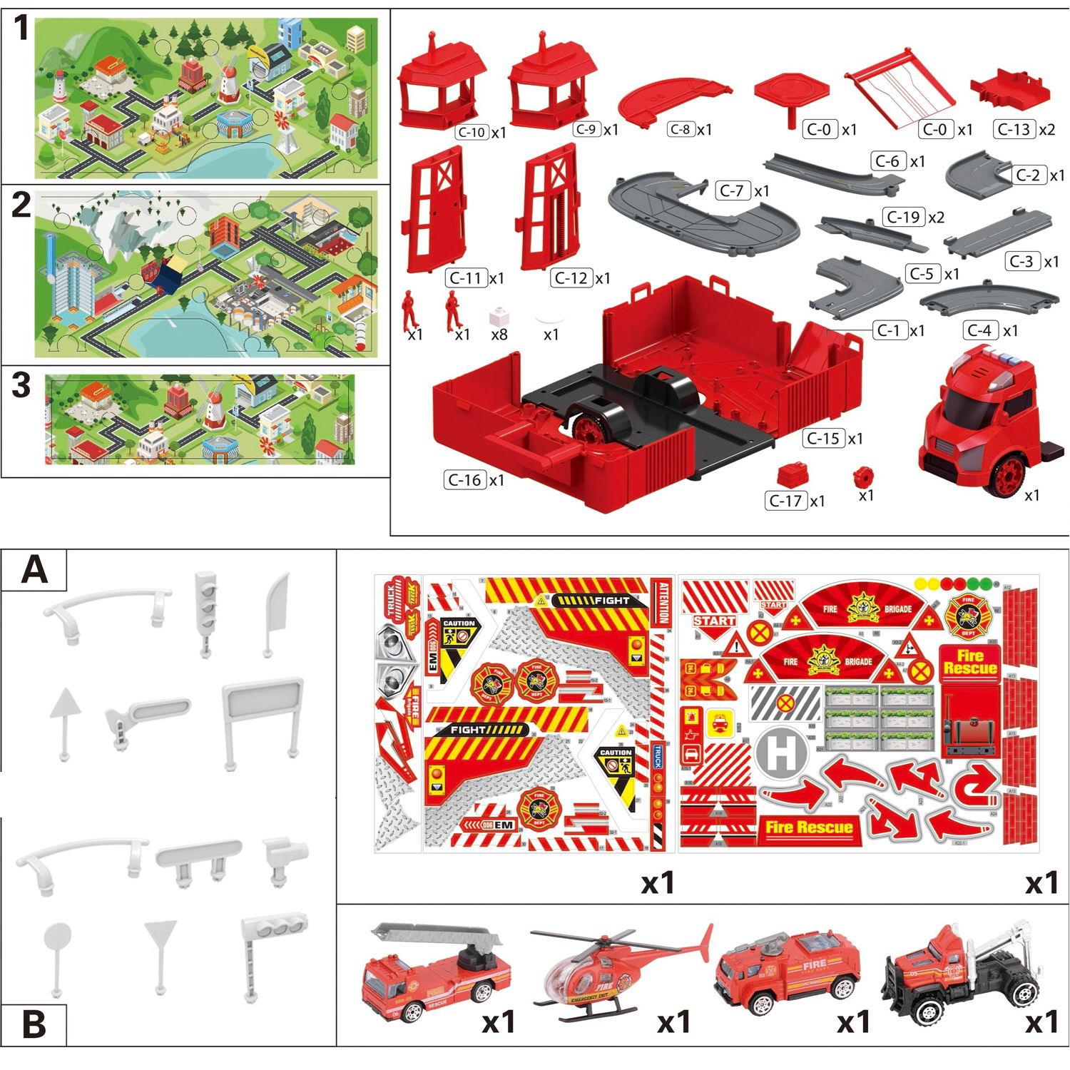 Пожарная машина Junfa трансформер 1:64 без механизмов 660-A260 - фото 5