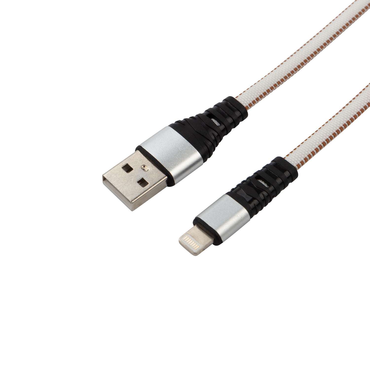 Кабель REXANT USB - Lightning 1 метр в белой нейлоновой оплетке - фото 2