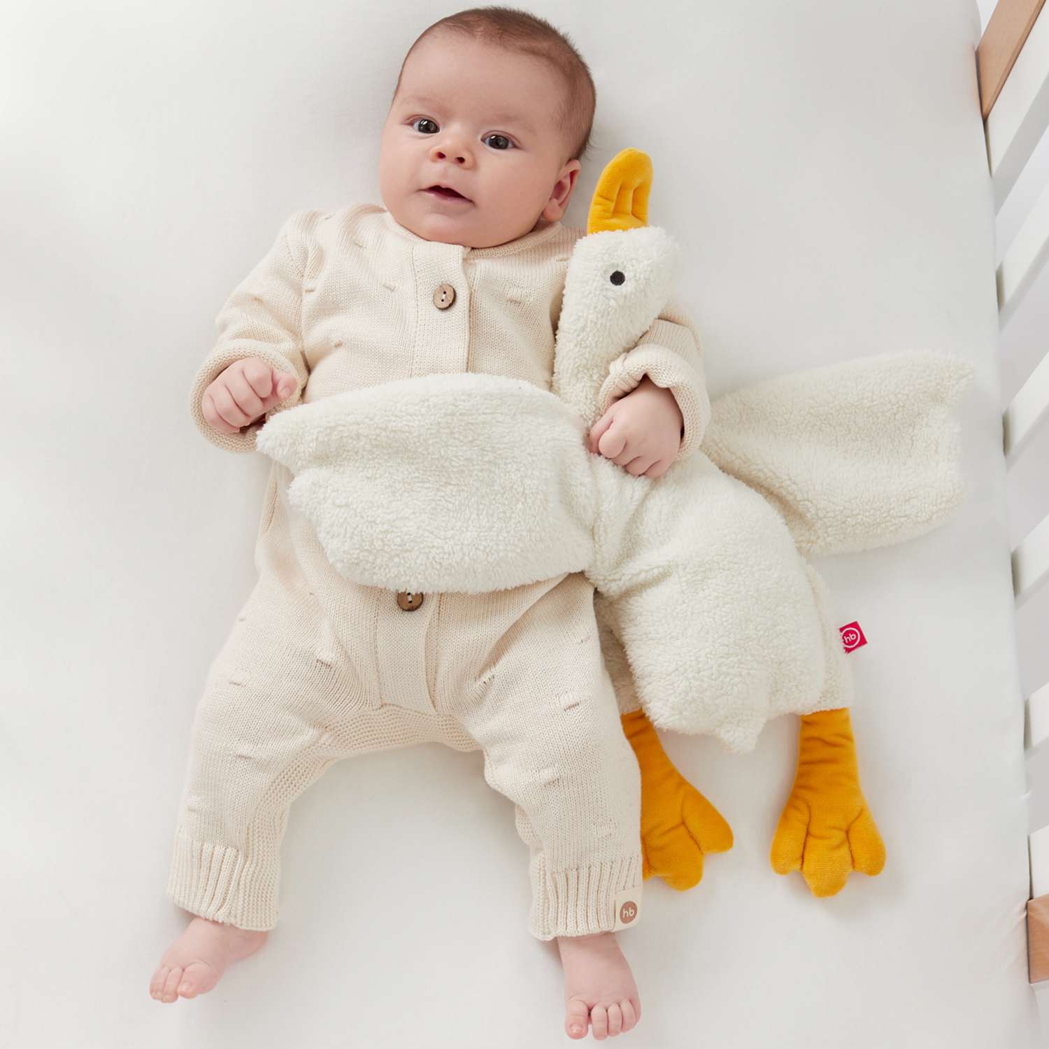 Мягкая игрушка-комфортер Happy Baby плюшевая утка-обнимашка - фото 8