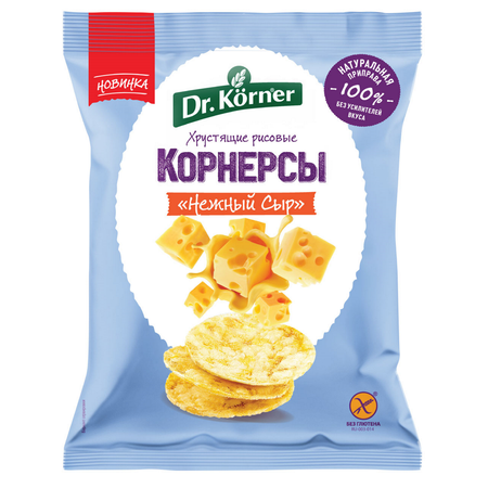 Продукт хрустящий зерновой DrKorner корнерсы рисовые с сыром 40г
