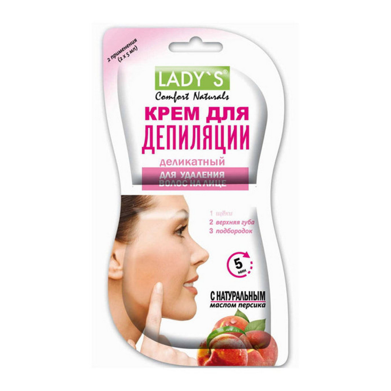 Крем для депиляции LADYs Comfort Naturals деликатный удаление волос на лице 10 мл - фото 1