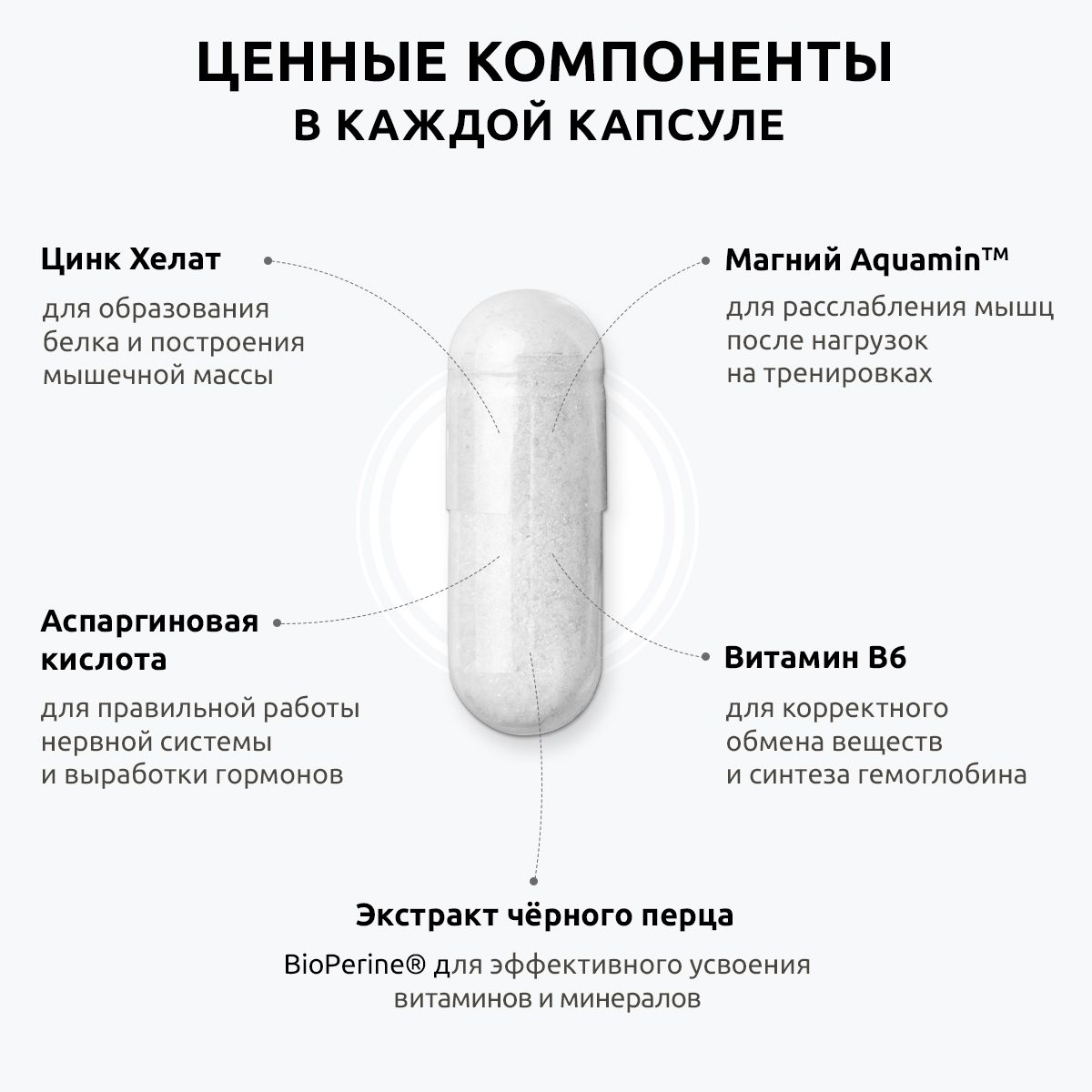 ZMA комплекс UltraBalance спорт питание мультивитамины для мужчин бустер тестостерона 180 капсул - фото 5