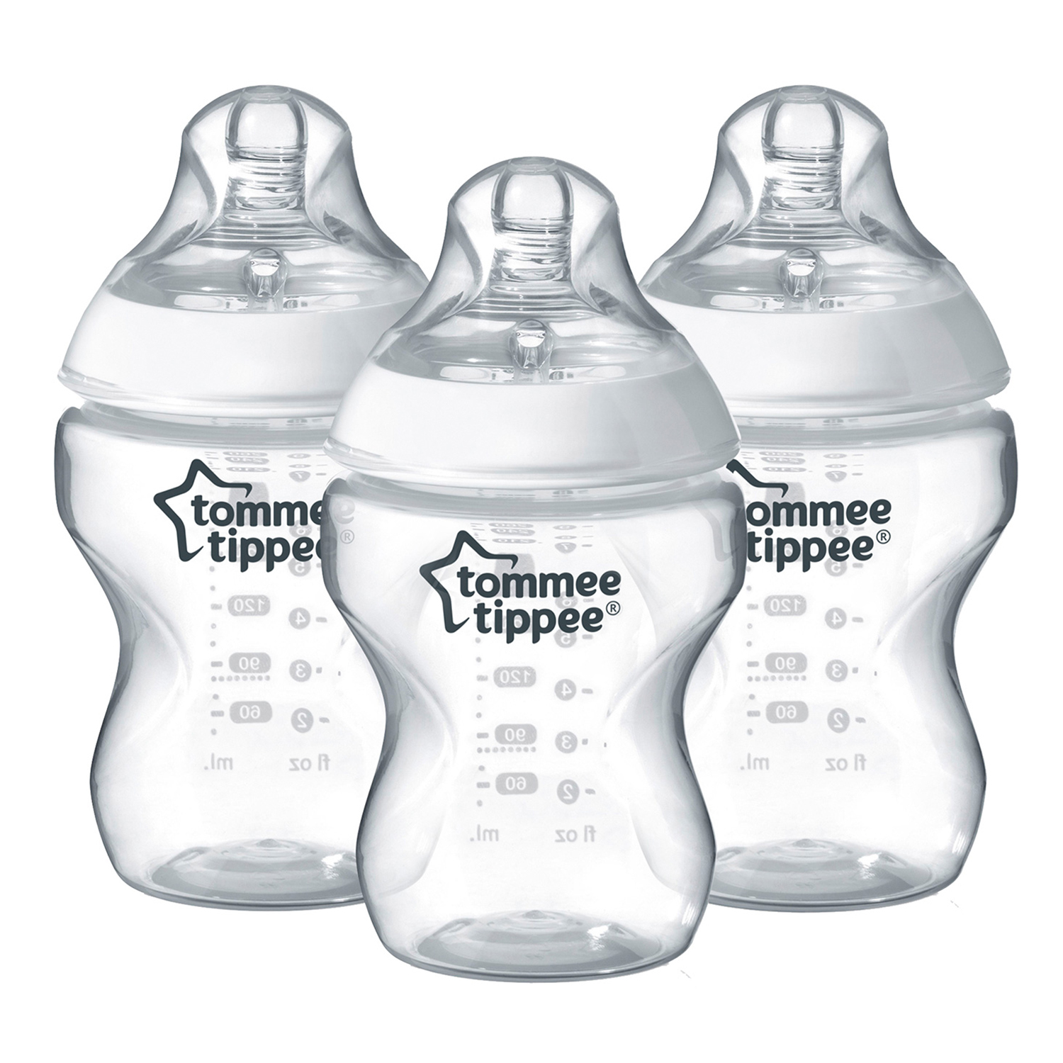 Бутылочки Tommee tippee с антиколиковым клапаном медленный поток 3 шт 260 мл - фото 1