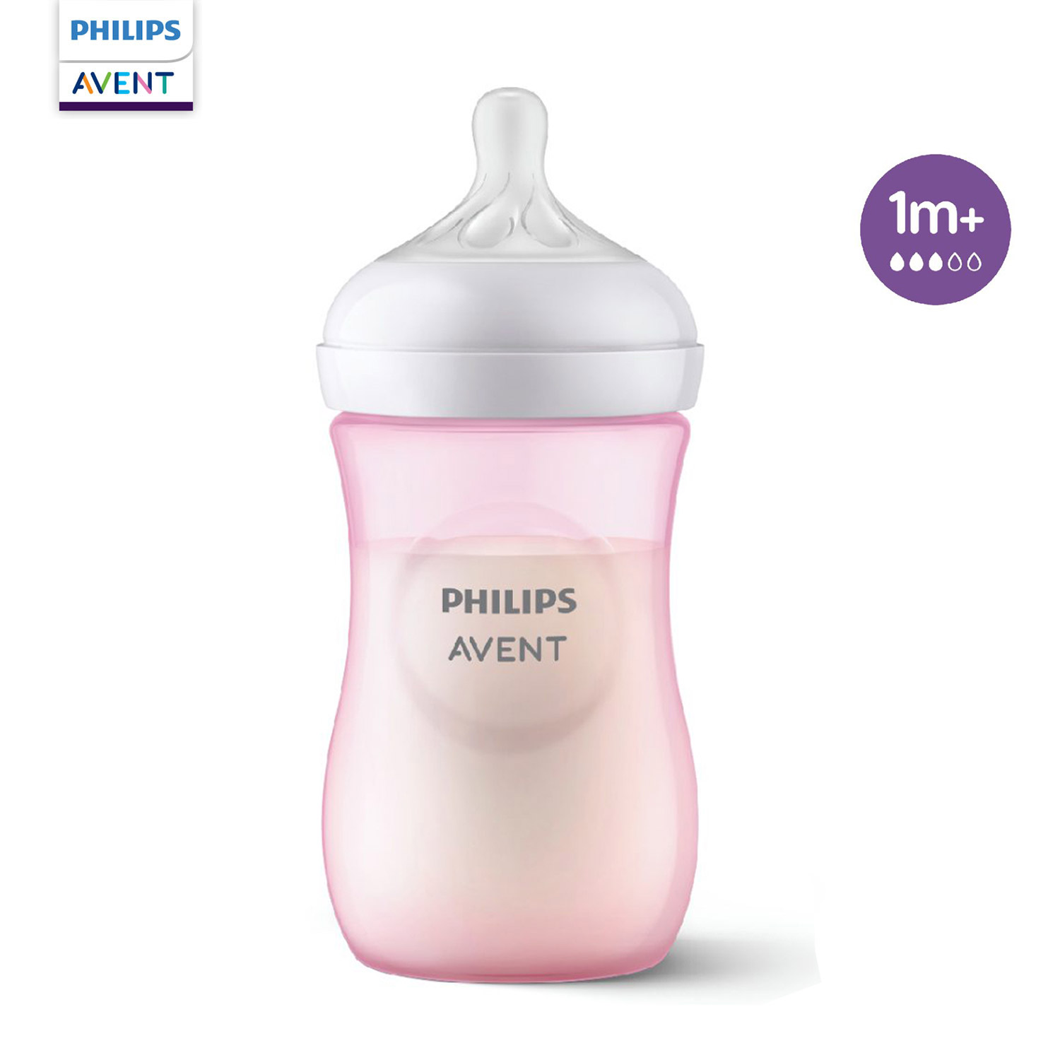 Бутылочка для кормления Philips Avent Natural Response 260мл с 1месяцев Розовая SCY903/11 - фото 1