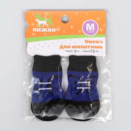 Носки нескользящие Пижон «Шнурки» размер M 4 шт